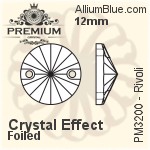 PREMIUM Rivoli Sew-on Stone (PM3200) 12mm - Color With Foiling