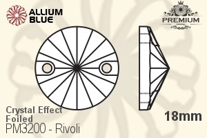 PREMIUM CRYSTAL Rivoli Sew-on Stone 18mm Crystal Aurore Boreale F