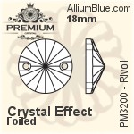 PREMIUM Rivoli Sew-on Stone (PM3200) 18mm - Clear Crystal With Foiling