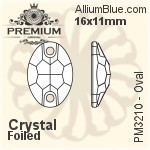 PREMIUM Oval Sew-on Stone (PM3210) 16x11mm - Clear Crystal With Foiling