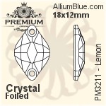 PREMIUM Lemon Sew-on Stone (PM3211) 18x12mm - Clear Crystal With Foiling
