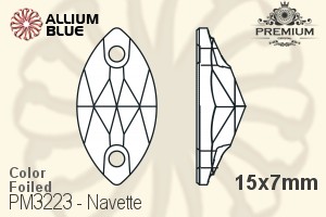 PREMIUM CRYSTAL Navette Sew-on Stone 15x7mm Light Smoked Topaz F