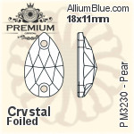 PREMIUM Pear Sew-on Stone (PM3230) 12x7mm - Crystal Effect With Foiling
