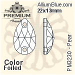 PREMIUM Pear Sew-on Stone (PM3230) 22x13mm - Color With Foiling