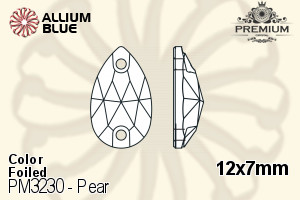 PREMIUM Pear Sew-on Stone (PM3230) 12x7mm - Color With Foiling - 關閉視窗 >> 可點擊圖片