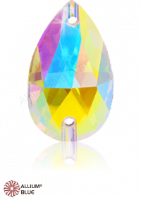 PREMIUM CRYSTAL Pear Sew-on Stone 22x13mm Crystal Aurore Boreale F