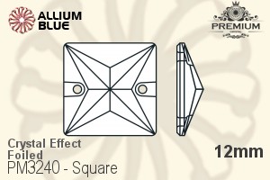 PREMIUM CRYSTAL Square Sew-on Stone 12mm Crystal Moonlight F