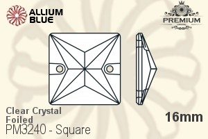 PREMIUM CRYSTAL Square Sew-on Stone 16mm Crystal F