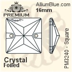 PREMIUM Square Sew-on Stone (PM3240) 16mm - Crystal Effect With Foiling