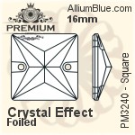 PREMIUM Square Sew-on Stone (PM3240) 12mm - Clear Crystal With Foiling