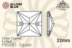 PREMIUM CRYSTAL Square Sew-on Stone 22mm Crystal F