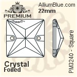 PREMIUM Square Sew-on Stone (PM3240) 12mm - Crystal Effect With Foiling