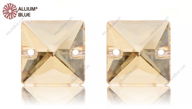 PREMIUM CRYSTAL Square Sew-on Stone 14mm Crystal Golden Shadow F