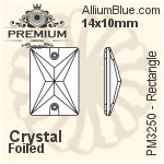 PREMIUM Rectangle Sew-on Stone (PM3250) 25x18mm - Crystal Effect With Foiling