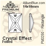 PREMIUM Rectangle Sew-on Stone (PM3250) 14x10mm - Clear Crystal With Foiling