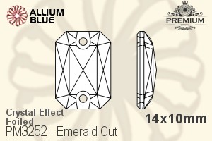 PREMIUM CRYSTAL Emerald Cut Sew-on Stone 14x10mm Crystal Aurore Boreale F
