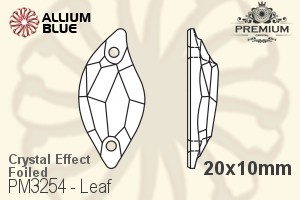 プレミアム Leaf ソーオンストーン (PM3254) 20x10mm - クリスタル エフェクト 裏面フォイル - ウインドウを閉じる