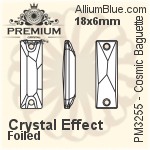 PREMIUM Cosmic Baguette Sew-on Stone (PM3255) 18x6mm - Crystal Effect With Foiling