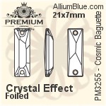 PREMIUM Cosmic Baguette Sew-on Stone (PM3255) 26x8.5mm - Clear Crystal With Foiling