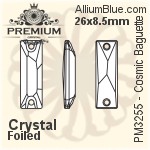 PREMIUM Cosmic Baguette Sew-on Stone (PM3255) 26x8.5mm - Crystal Effect With Foiling