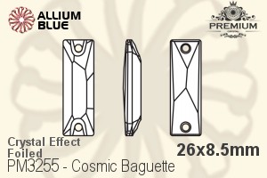 プレミアム Cosmic Baguette ソーオンストーン (PM3255) 26x8.5mm - クリスタル エフェクト 裏面フォイル - ウインドウを閉じる