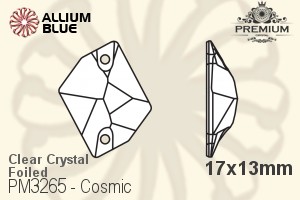 プレミアム Cosmic ソーオンストーン (PM3265) 17x13mm - クリスタル 裏面フォイル - ウインドウを閉じる