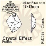 Swarovski Rivoli Sew-on Stone (3200) 10mm - Crystal Effect With Platinum Foiling