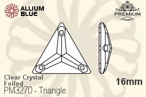 PREMIUM Triangle Sew-on Stone (PM3270) 16mm - Clear Crystal With Foiling - Click Image to Close