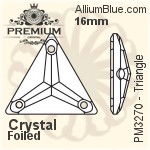PREMIUM Triangle Sew-on Stone (PM3270) 16mm - Clear Crystal With Foiling