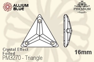 PREMIUM CRYSTAL Triangle Sew-on Stone 16mm Crystal Metallic Silver F