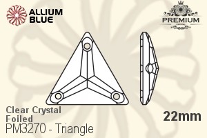PREMIUM Triangle Sew-on Stone (PM3270) 22mm - Clear Crystal With Foiling - Click Image to Close
