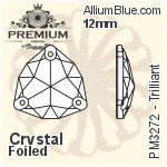 PREMIUM Trilliant Sew-on Stone (PM3272) 12mm - Clear Crystal With Foiling