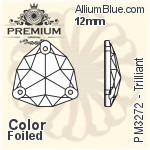 PREMIUM Trilliant Sew-on Stone (PM3272) 12mm - Crystal Effect With Foiling
