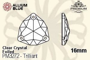 PREMIUM Trilliant Sew-on Stone (PM3272) 16mm - Clear Crystal With Foiling - 关闭视窗 >> 可点击图片