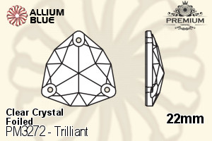 プレミアム Trilliant ソーオンストーン (PM3272) 22mm - クリスタル 裏面フォイル