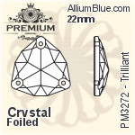 PREMIUM Trilliant Sew-on Stone (PM3272) 12mm - Color With Foiling