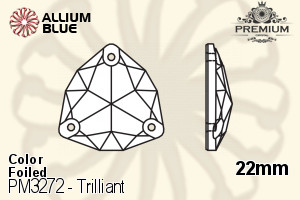 PREMIUM CRYSTAL Trilliant Sew-on Stone 22mm Black Diamond F