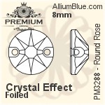 PREMIUM Round Rose Sew-on Stone (PM3288) 8mm - Color With Foiling