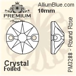PREMIUM Round Rose Sew-on Stone (PM3288) 12mm - Color With Foiling