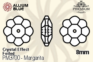 PREMIUM Margarita Sew-on Stone (PM3700) 8mm - Crystal Effect With Foiling