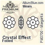 PREMIUM Margarita Sew-on Stone (PM3700) 8mm - Clear Crystal With Foiling