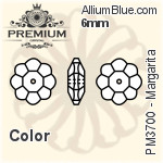 PREMIUM Margarita Sew-on Stone (PM3700) 8mm - Clear Crystal With Foiling