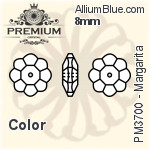 PREMIUM Margarita Sew-on Stone (PM3700) 8mm - Color