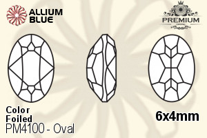 PREMIUM CRYSTAL Oval Fancy Stone 6x4mm Light Siam F