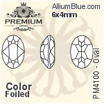 PREMIUM Oval Fancy Stone (PM4100) 6x4mm - Color With Foiling