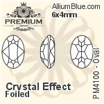 PREMIUM Oval Fancy Stone (PM4100) 6x4mm - Crystal Effect With Foiling