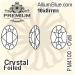 PREMIUM Oval Fancy Stone (PM4100) 8x6mm - Crystal Effect With Foiling