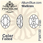 PREMIUM Oval Fancy Stone (PM4100) 14x10mm - Crystal Effect With Foiling