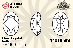 PREMIUM Oval Fancy Stone (PM4100) 14x10mm - Clear Crystal With Foiling - 關閉視窗 >> 可點擊圖片