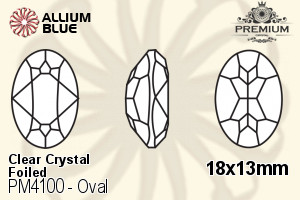 PREMIUM Oval Fancy Stone (PM4100) 18x13mm - Clear Crystal With Foiling - Haga Click en la Imagen para Cerrar